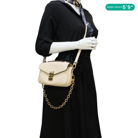 Louis Vuitton  Metis East West Pochette Empreinte Leather Crossbody Bag Cream - Picture 2 of 15